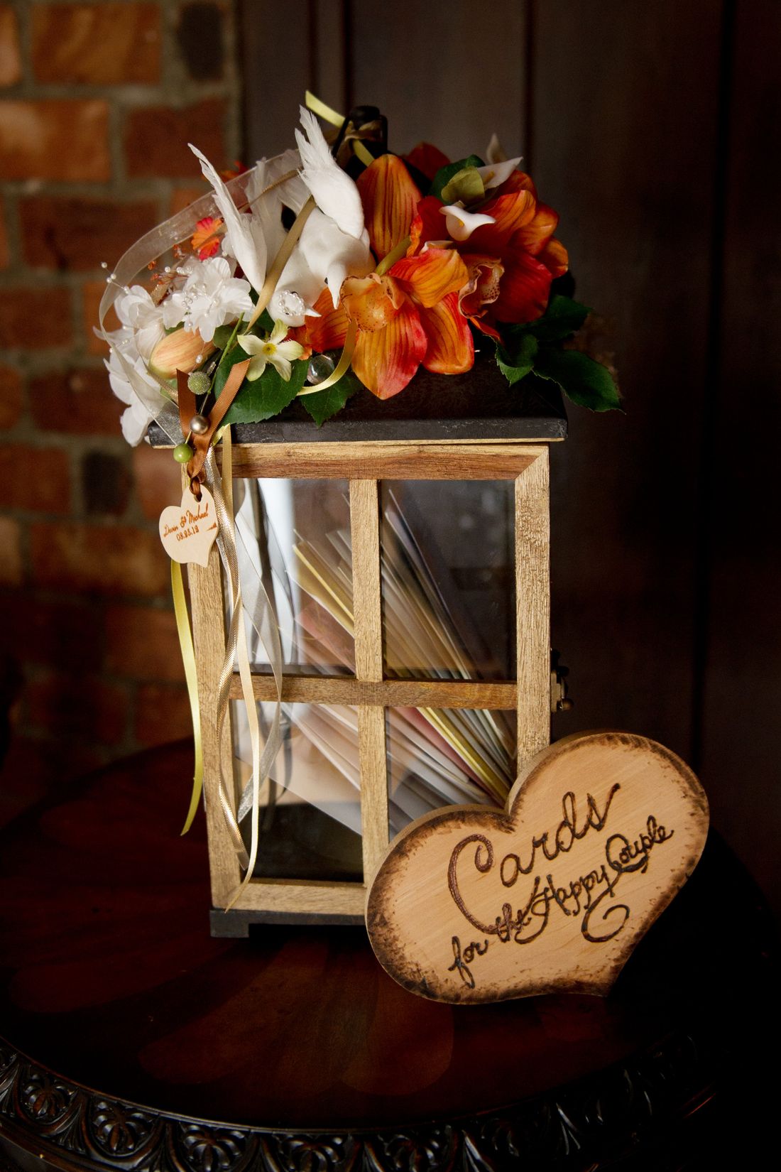 The card box with a wood-burned Cards sign