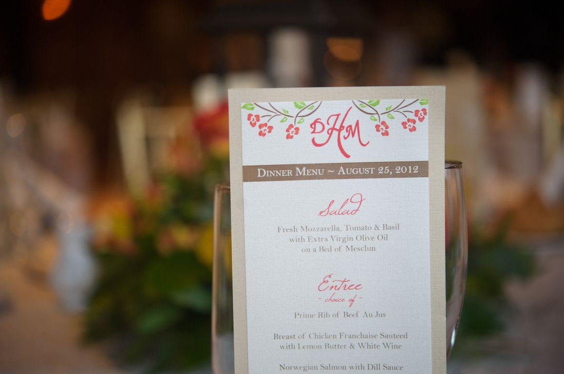 The dinner menu