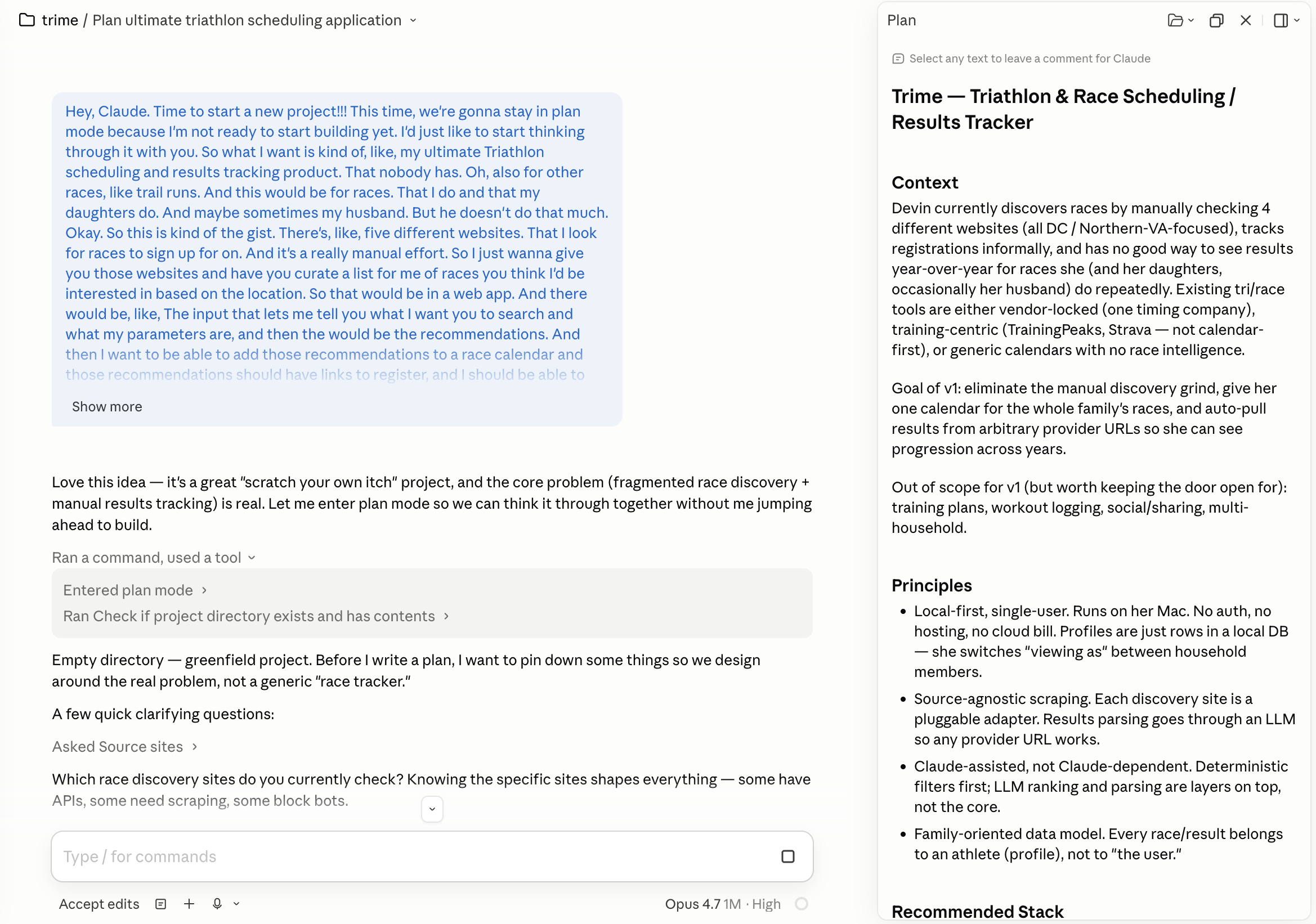 TriMe web screenshot